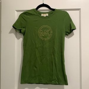 Michael Michael Kors t-shirt. Green with gold MK logo. Size small. Never worn.